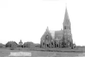 Text på baksidan: E D Neumans Nya kyrkan i  Falkenberg färdig 1892.(A.S.)  Foto av nya kyrkan m m ur album hos Gudrun Stenberg 