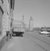 Rivning av elevatortransportör över Hamngatan.