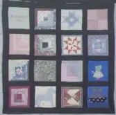 Foto på lapptäcke som underlag till affisch, för utställningen Lapptäcken okt 95 - feb 96.