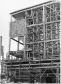 Kvarnsvedens Pappersbruk. Ångcentralen byggnation, panna 5, projektbilder. Togs i drift augusti 1953.