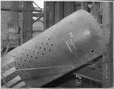 Kvarnsvedens Pappersbruk. Ångcentralen byggnation, panna 5, projektbilder. Togs i drift augusti 1953.