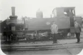 Ånglok nr 7 med lokförare (Carl Anderberg?) i hytten.