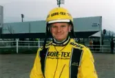 Åbytravet i Åby, Mölndal, under travloppet Olympiatravet, den 10 april 1999. Porträtt av travkusken Lars G. Edvinsson.
