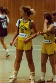 Kvarnby Basket spelar match i Mölndals idrottshus/Aktiviteten på 1980-talet. Motståndarlag och slutresultat är okända.