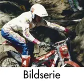 Serie om 10 fotografier som visar trial vid Blixåsbanan i Balltorp, Mölndal, i maj 1992.