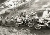 Motocrosstävling på Blixåsbanan i Balltorp, Mölndal, okänt årtal.