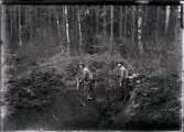 Nårunga. Algot Leandersson och Gottfrid Benjaminsson gräver kanal