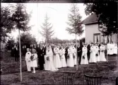 Nårunga. Lotten och Karl Fredrikssons bröllop Charlottenberg ca 1909. Gottfrid och Hanna Benjaminsson tredje paret.