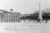 Vykort från Söderhamn med Rådhustorget, omkring år 1900.