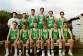 Lagbild av spelare i Kvarnby Basket. Mölndal, år 1991.