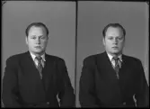 Porträtt, passfoto. Gösta Eriksson, Åskebro, Kolbäck.
Ur Gustaf Åhmans samling.