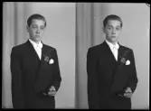 Porträtt, konfirmation, Gunbert Klåvus, Herrevad.
Ur Gustaf Åhmans samling.