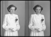 Porträtt, konfirmation, Birgitta Svanström, Vänsta.
Ur Gustaf Åhmans samling.