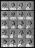 Kvinnoporträtt. Fröken Margareta Arvidsson, Bergslagsvägen 260, Hallstahammar.
Ur Gustaf Åhmans samling.