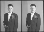 Porträtt, konfirmation. Bo Hedström, Herrevad, Kolbäck.
Ur Gustaf Åhmans samling.