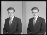 Porträtt, passfoto, Alf Gestberg, Vänsta, Kolbäck.
Ur Gustaf Åhmans samling.