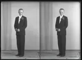 Porträtt, Jan Erik Svanström, Vänsta. 
Ur Gustaf Åhmans samling.