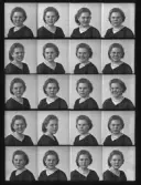 Porträtt, polyfoto. Berit Andersson. Gränby, Kolbäck.
Ur Gustaf Åhmans samling.