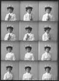Porträtt, Lucia, Marita Jonsson, Kolbäck, polyfoto.
Ur Gustaf Åhmans samling.