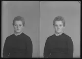 Porträtt, körfoto. Seidi Boström, Mölntorp. Ur Gustaf Åhmans samling.