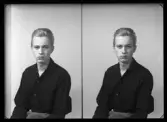 Porträtt, körfoto, Lars Hedström, Vadställsgatan 1, Kolbäck.
Ur Gustaf Åhmans samling.