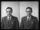 Mansporträtt, pass, Sture Sjöström, Stiftelsen.
Ur Gustaf Åhmans samling.