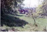 Vy mot gården Långåker 1969. Blev senare hembygdsgård.