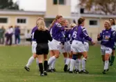 Fotbollslaget Jitex BK spelar match på Kvarnbyvallen i Mölndal, år 1994. Motståndarlag och slutresultat är okända.