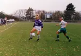 Fotbollslaget Jitex BK spelar match på Kvarnbyvallen i Mölndal, år 1994. Motståndarlag och slutresultat är okända.