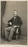 Porträtt av Gustaf Gilljam, skolman och politiker, docent i grekiska litteraturen vid Uppsala universitet 1857, ecklesiastikminister 1891–1898.