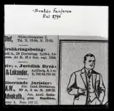Annons och handskriven text, Svalöv Fanfaron Rst 2796. Dir. Celsing.
Ur Gustaf Åhmans samling.