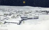 Vykort med motiv av ett snötäckt Bollnäs.