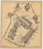 Älvrosgården.
Situationsplan.
Sedd ovanifrån.