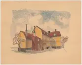 Guldsmedshuset.
Teckning (krita?).