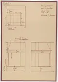Delsbogården.
Edsängsstugan.
Profilritning.
Spis i framkammaren.