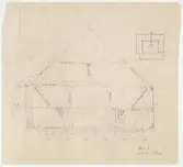 Skånegården. Norra log- och ladlängan.
Sektionsritning.
Hus L.