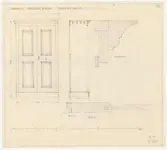 Seglora kyrka.
Profilritning.
Sakristiskåp.