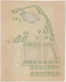 Skogaholms herrgård.
Situationsplan.
Planteringsförslag till fruktträdgård.
Skala 1:100