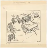 Delsbogården.
Situationsplan (fågelperspektiv).