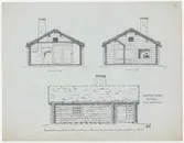 Soldattorpet.
Sektionsritning.
Fasadritning.