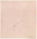 Skånegården på Skansen.
Situationsplan med vatten och avlopp och relation till kringliggande bebyggelse.
Kopia med revideringar.