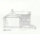 Ordenshuset.
Fasadritning.
Fasad mot väster.