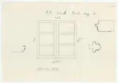 Skånegården. Bostadshuset.
Detaljritning.
PA rum A. Fönstervägg d.