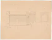 Skogaholms herrgård. Gunilla Bielkes lusthus. Västra paviljongen.
Detaljritning.
Skärning A-B.
Skala 1:20.