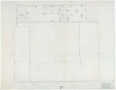 Skånegården.
Planritning med littera för boningshuset rumsväggar.
Uppmätningsritning.