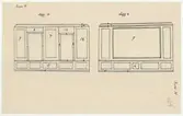 Skogaholms herrgård. Huvudbyggnaden.
Detaljritning.
Rum N. vägg a. Vägg b.