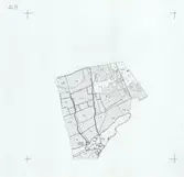 Skånegården på ursprunglig plats. 
Karta med åkermark och utmark.
Byn Hög.