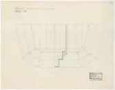 Skogaholms herrgård. Biblioteksflygeln.
Detaljritning.
TRÄTRAPPA.
Skala 1:10