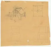 Skogaholms herrgård. Biblioteksflygeln.
Detaljritning.