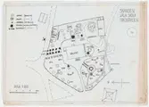 Väla skola.
Situationsplan,
Trädgården.